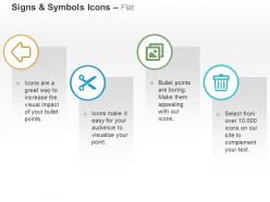 Left arrow cut pictures rubbish bin ppt icons graphics
