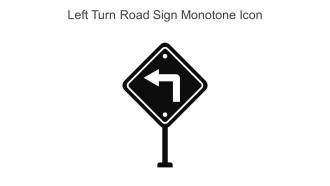 Left Turn Road Sign Monotone Icon In Powerpoint Pptx Png And Editable Eps Format