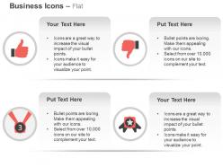 Like dislike number three medal awards ppt icons graphics