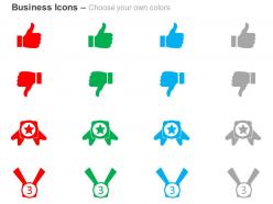 Like dislike number three medal awards ppt icons graphics