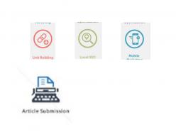 Link building local seo mobile marketing article submission ppt icons graphics