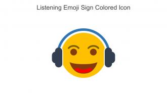 Listening Emoji Sign Colored Icon In Powerpoint Pptx Png And Editable Eps Format