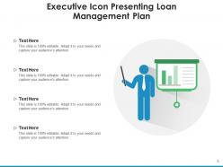 Loan Icon Target Employees Executive Evaluating Customer Management