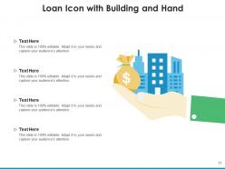 Loan Icon Target Employees Executive Evaluating Customer Management