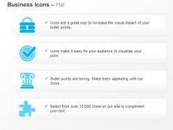 Lock check box pillar puzzle ppt icons graphics