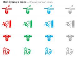 Lock out circuit electrical junction hazard lock out valve electrical tower hazard ppt icons graphics
