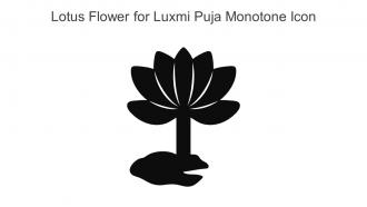 Lotus Flower For Luxmi Puja Monotone Icon In Powerpoint Pptx Png And Editable Eps Format