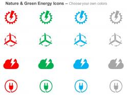 Natural energy production electrial plug ppt icons graphics