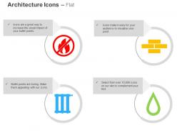 No flammable things bricks track water drop ppt icons graphics