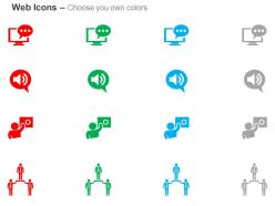Online chat sound communication network leadership ppt icons graphics