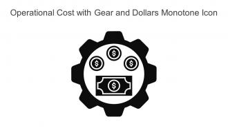 Operational Cost With Gear And Dollars Monotone Icon In Powerpoint Pptx Png And Editable Eps Format