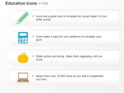 Pencil calculator apple laptop ppt icons graphics