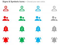 Person outline people notifications paused and on ppt icons graphics