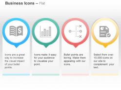 Pie chart book of commerce diagram plan ppt icons graphics