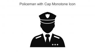 Policeman With Cap Monotone Icon In Powerpoint Pptx Png And Editable Eps Format