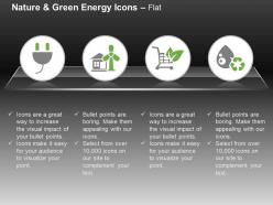 Power plug wind mill shopping cart power production ppt icons graphics