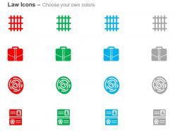 Prison finger print briefcase identity card ppt icons graphics