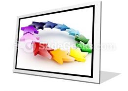 Colorful circular arrows powerpoint icon f