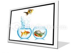 Fish runs away powerpoint icon f