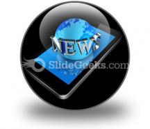 Mobile phone and news world ppt icon for ppt templates and slides c