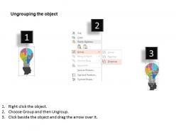 Qk six staged bulb with puzzles and icons flat powerpoint design
