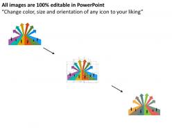 Ql six staged colored arrows with icons and business peoples flat powerpoint design