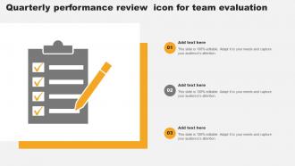 Quarterly Performance Review Icon For Team Evaluation