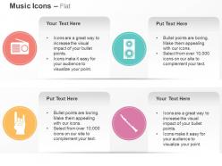 Radio speaker rock n roll flute ppt icons graphics