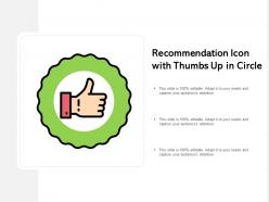 Recommendation icon with thumbs up in circle