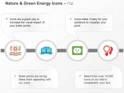 Renewable energy resources power plug bulb ppt icons graphics