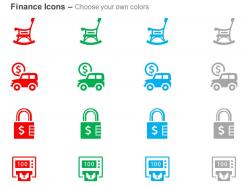 Retirement planning auto loan secured loan atm ppt icons graphics