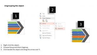Rj linear arrow with six text boxes and icons flat powerpoint design