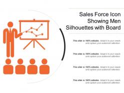 Sales force icon showing men silhouettes with board