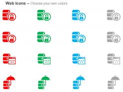 Secured login database security protection ppt icons graphics