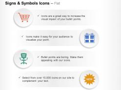 Shopping cart battery chair brand new ppt icons graphics