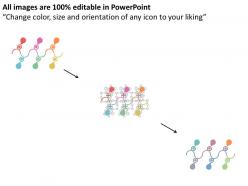Six staged spiral timeline with icons flat powerpoint design