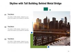 Skyline Suspension Commuters Buildings Bridge