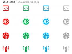 Software coding seo network antenna ppt icons graphics