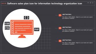Software Sales Plan Icon For Information Technology Organization Icon