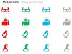 Spects nurse microscope flask medical analysis ppt icons graphics