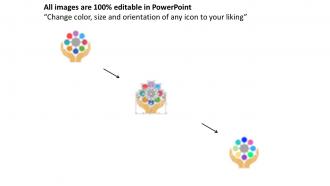Sr human hand with circle of icons flat powerpoint design