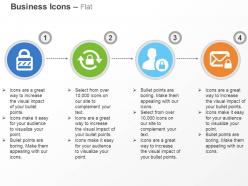 Suitcase lock human mail ppt icons graphics