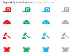 Tape hammer cup service ppt icons graphics