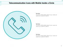 Telecommunication Icons Square Radiations Communication Frequency Connection Circle