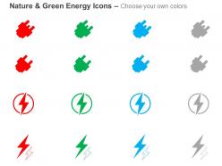 Three pin plug two pin plug power production ppt icons graphics