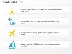 Tower beach plane boat ppt icons graphics