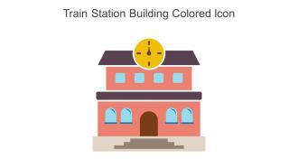 Train Station Building Colored Icon In Powerpoint Pptx Png And Editable Eps Format