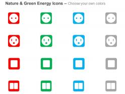 Two pin three pin socket power switch ppt icons graphics