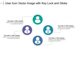 User icon vector image with key lock and globe