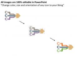 Vb arrow with three tags and finance icons flat powerpoint design